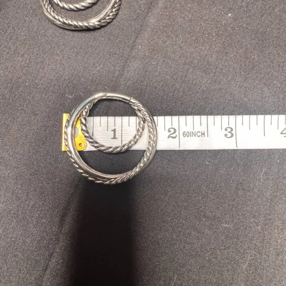 Ask & Embla Silver Essa Hoop Ear Hangers - Picture 5 of 6